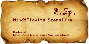 Mihálovits Szerafina névjegykártya